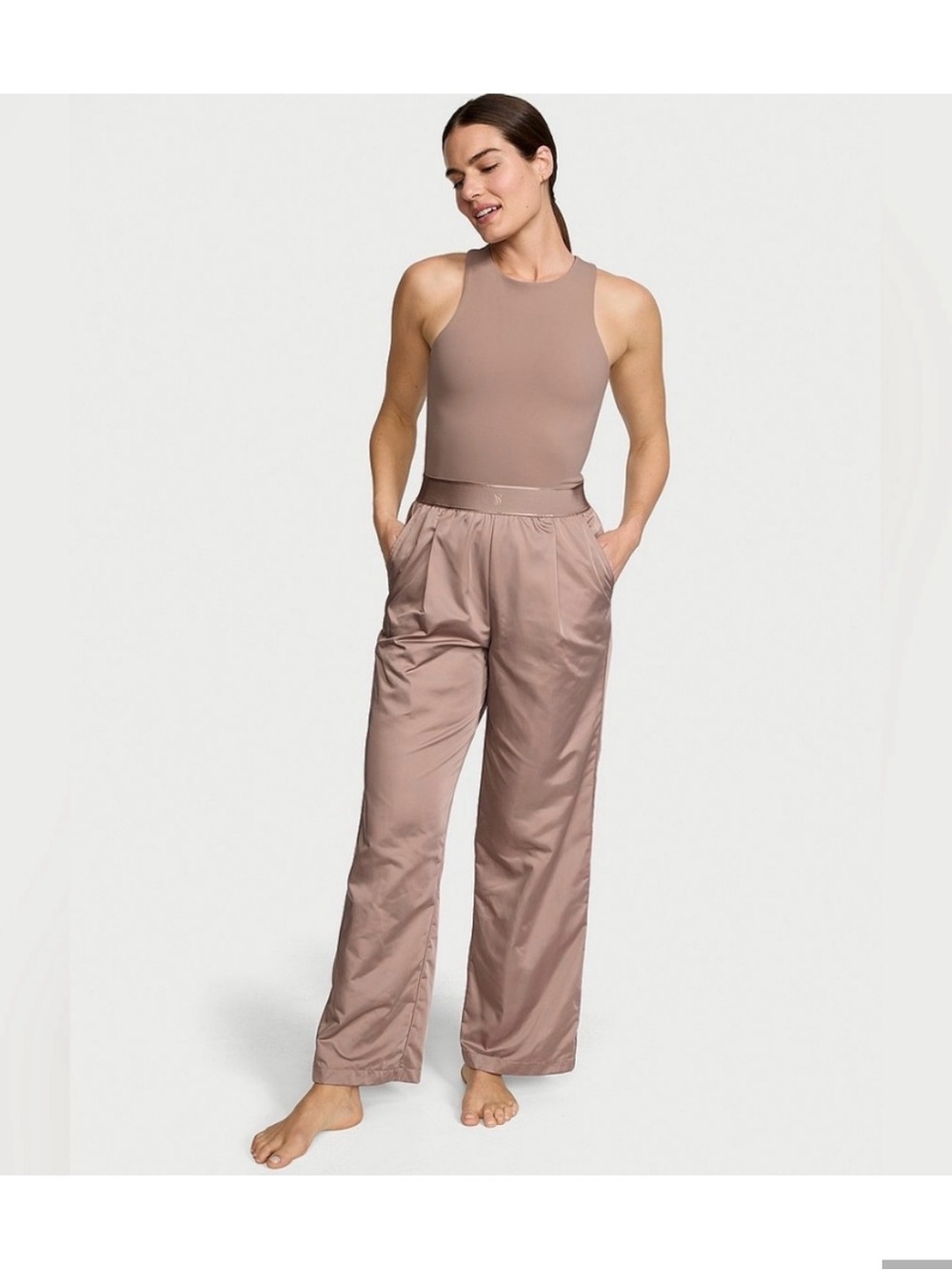 Victoria's Secret Dusty Rose Tank & Wide-Leg Lounge Pants Set